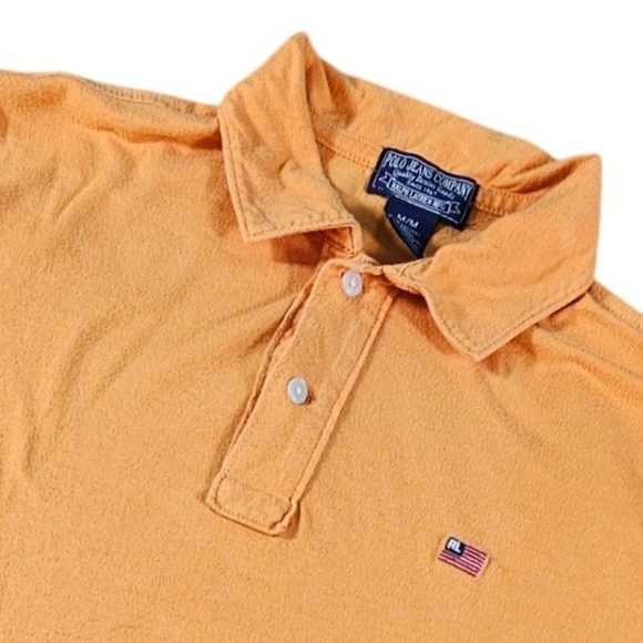 Polo Jeans Company Other - Vintage Polo Jeans Co Ralph Lauren Orange Polo Shirt Men's Medium American Flag